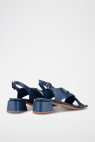 Leren Sandalen met Hak Florencia - Marineblauw
