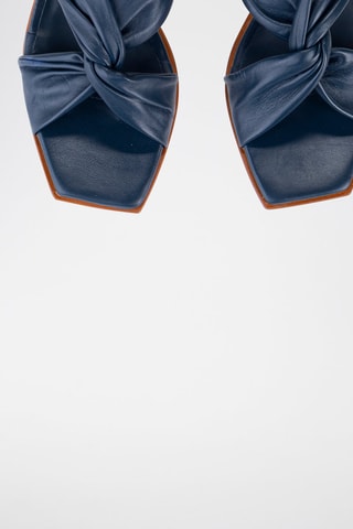 Leren Sandalen met Hak Florencia - Marineblauw