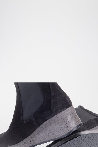 Nubuck Enkellaarzen met Sleehak Serraje - Zwart