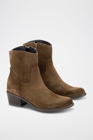 Nubuck Enkellaarzen Serraje - Kaki