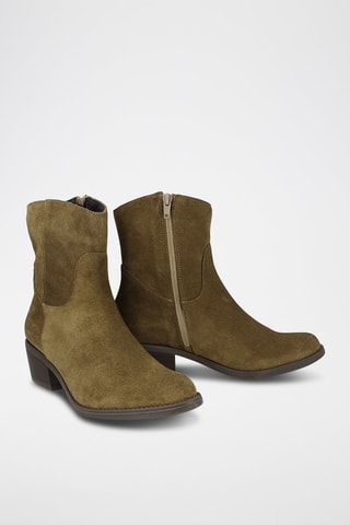 Nubuck Enkellaarzen - Kaki