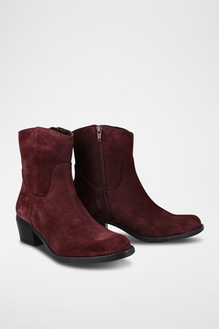 Nubuck Enkellaarzen - Bordeauxrood
