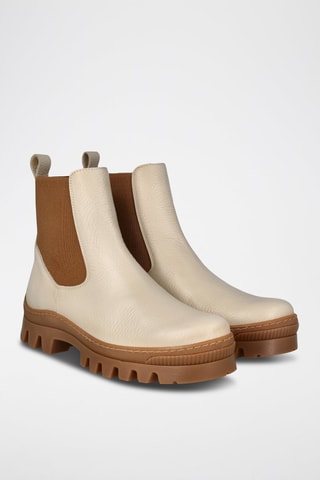 Leren Chelsea Boots - Beige