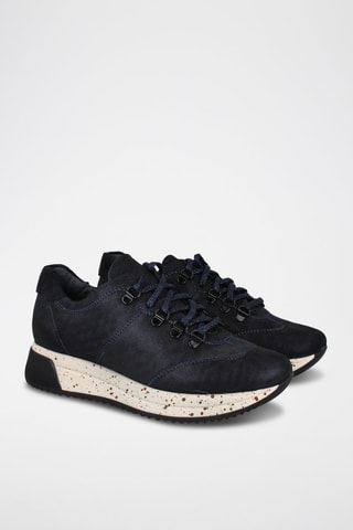 Leren Sneakers Metalizado - Marineblauw