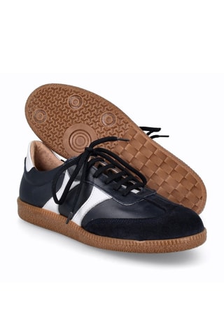 Nubuck en Nappaleren Sneakers - Marineblauw