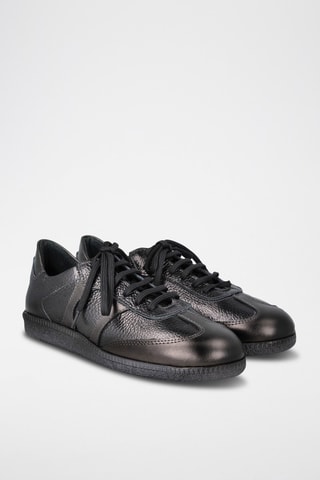 Nappaleren en Leren Sneakers - Antraciet