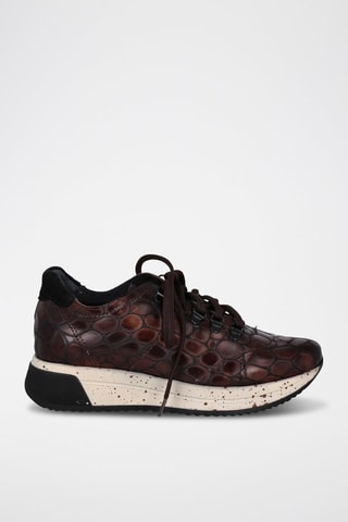 Leren Wedge Sneakers - Bruin