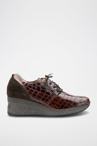 Leren Sneakers met Sleehak Opako - Bruin
