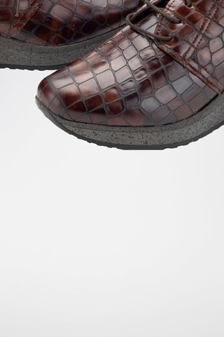 Leren Sneakers met Sleehak Opako - Bruin