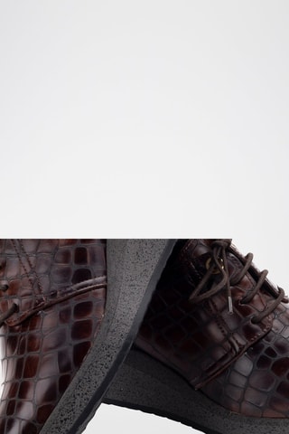 Leren Sneakers met Sleehak Opako - Bruin