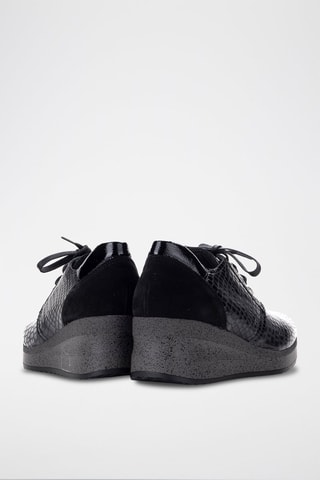 Leren Sneakers met Sleehak Vipper - Zwart