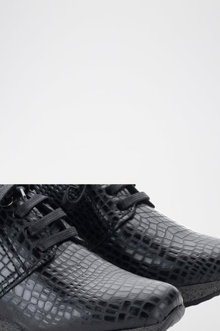 Leren Sneakers met Sleehak Vipper - Zwart
