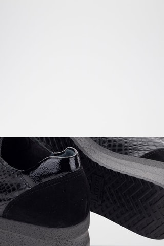 Leren Sneakers met Sleehak Vipper - Zwart