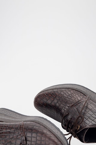 Leren Sneakers met Sleehak Drogba - Bruin