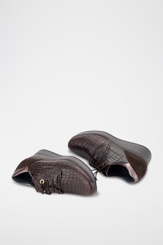 Leren Sneakers met Sleehak Drogba - Bruin