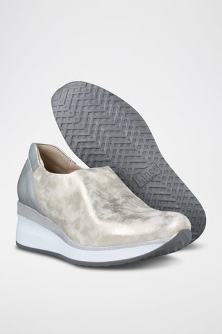 Slip-ons met sleehak - Zilverkleurig