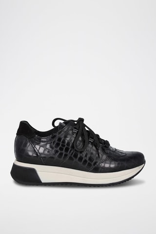 Leren Wedge Sneakers Coco - Zwart