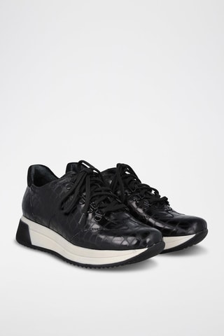 Leren Wedge Sneakers Coco - Zwart