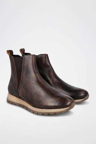 Hoge Leren Sneakers Aviador - Zwart en Bruin