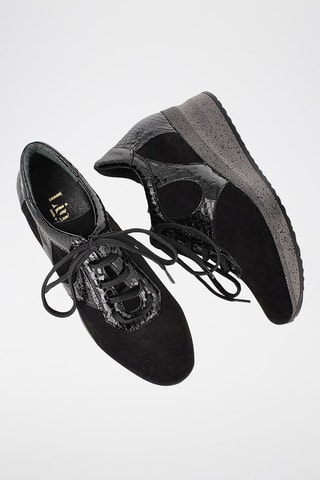 Leren Wedge Sneakers - Zwart