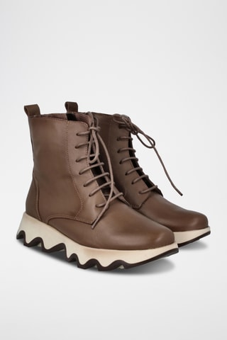 Lakleren Enkellaarzen Ola - Taupe