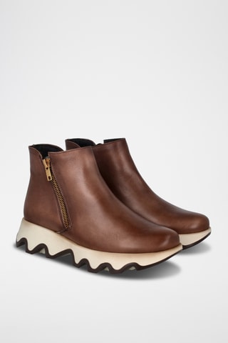 Lakleren Enkellaarzen Ola - Taupe