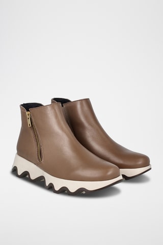 Lakleren Enkellaarzen Ola - Taupe
