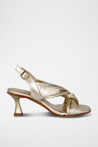 Leren Sandalen met Hak Alina - Goudkleurig