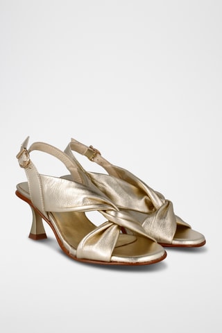 Leren Sandalen met Hak Alina - Goudkleurig