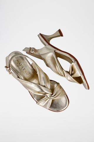 Leren Sandalen met Hak Alina - Goudkleurig