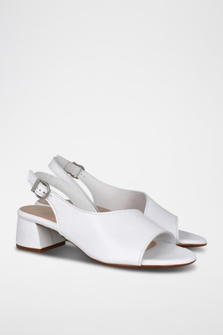 Leren Sandalen met Hak Selma - Wit
