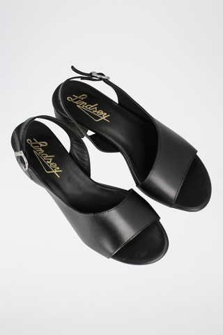 Leren Sandalen met Hak Selma - Zwart