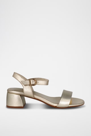 Leren Sandalen met Hak Selma - Goudkleurig
