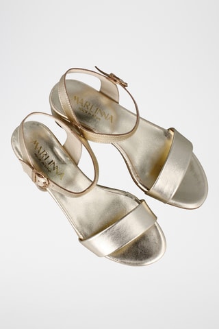 Leren Sandalen met Hak Selma - Goudkleurig