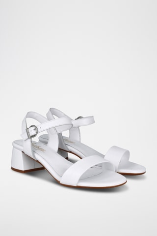 Leren Sandalen met Hak Selma - Wit