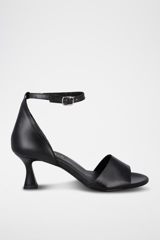 Leren Sandalen met Hak Saray - Zwart
