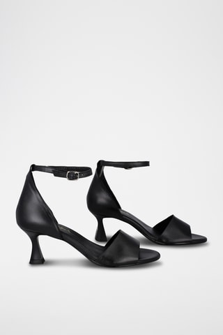 Leren Sandalen met Hak Saray - Zwart