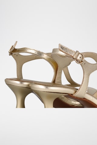 Leren Sandalen met Hak Saray - Goudkleurig