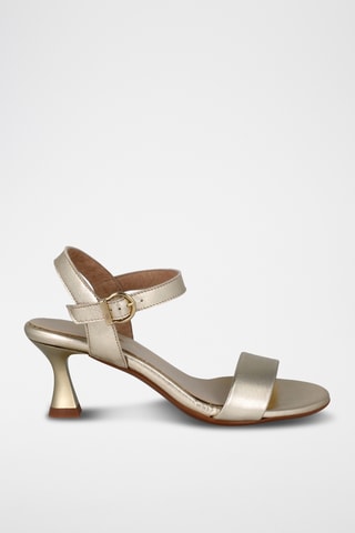 Leren Sandalen met Hak Saray - Goudkleurig
