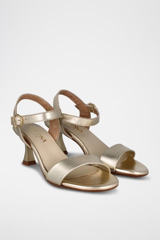 Leren Sandalen met Hak Saray - Goudkleurig