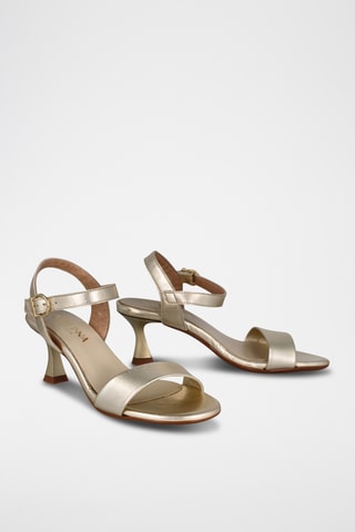 Leren Sandalen met Hak Saray - Goudkleurig