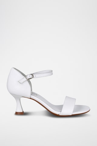 Leren Sandalen met Hak Saray - Wit