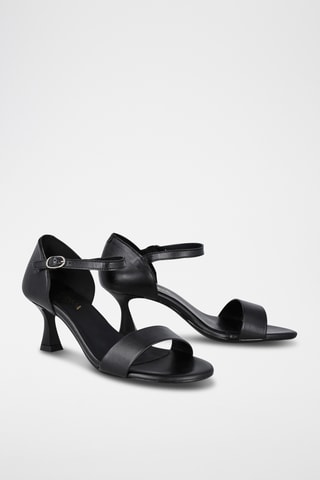 Leren Sandalen met Hak Saray - Zwart