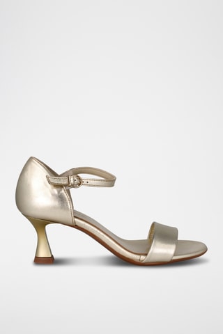 Leren Sandalen met Hak Saray - Goudkleurig