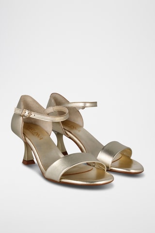 Leren Sandalen met Hak Saray - Goudkleurig