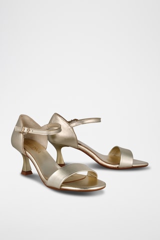 Leren Sandalen met Hak Saray - Goudkleurig