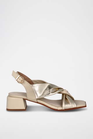 Leren Sandalen met Hak Karen - Beige