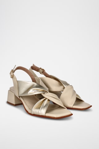 Leren Sandalen met Hak Karen - Beige