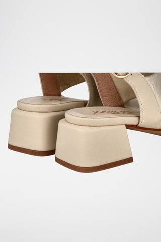 Leren Sandalen met Hak Karen - Beige