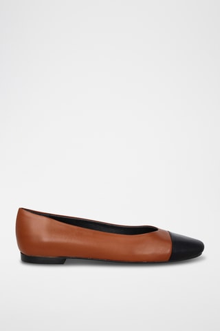 Leren Ballerina’s Helen - Bruin
